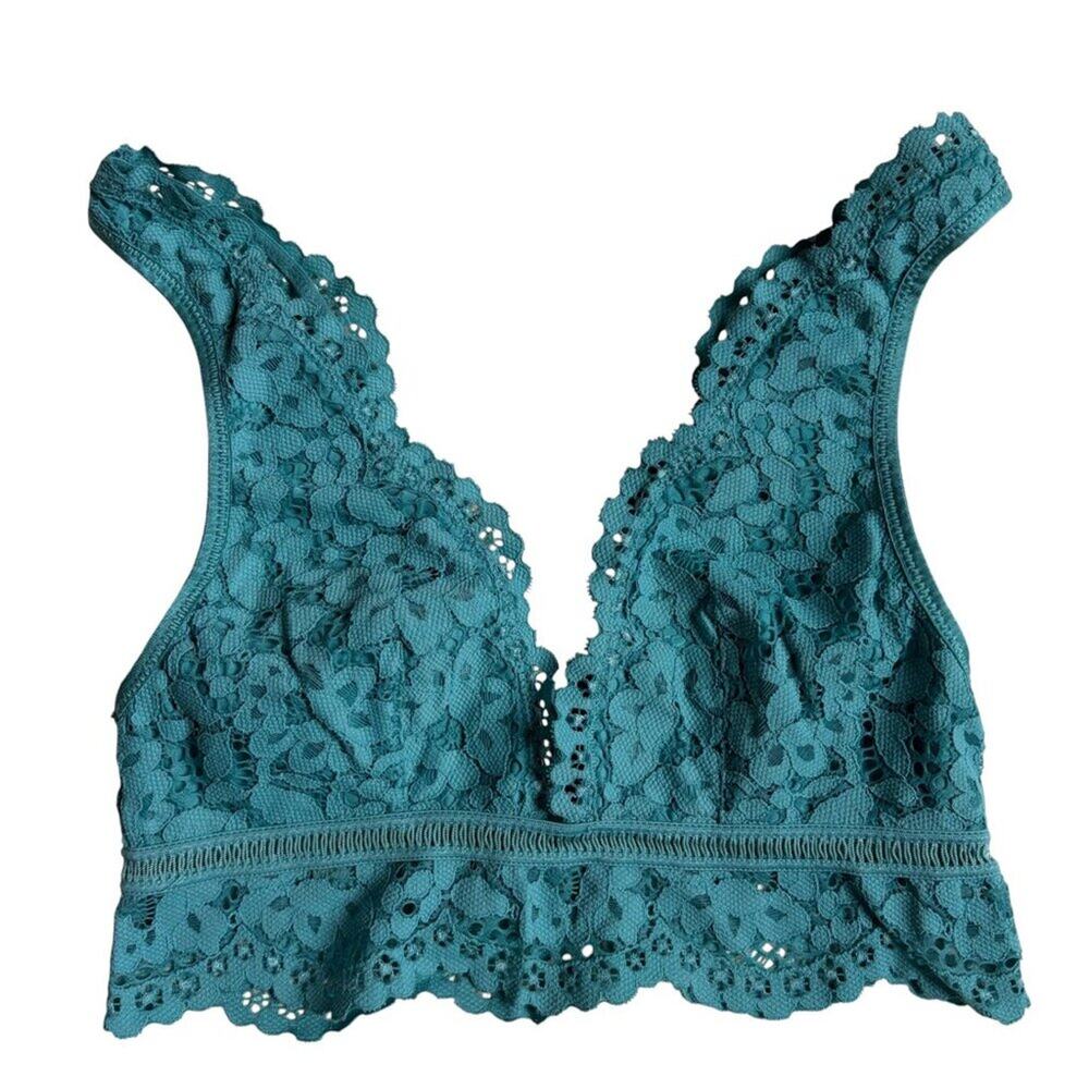 Victoria's Secret Deep V Crop Bralette (Teal) - Size Extra Small